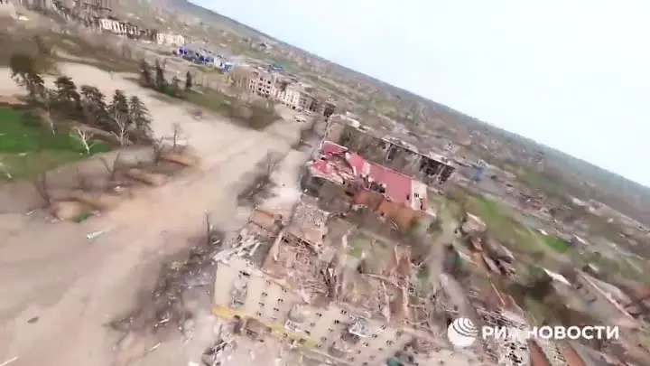 Кадры из центра Артёмовска с высоты птичьего полёта