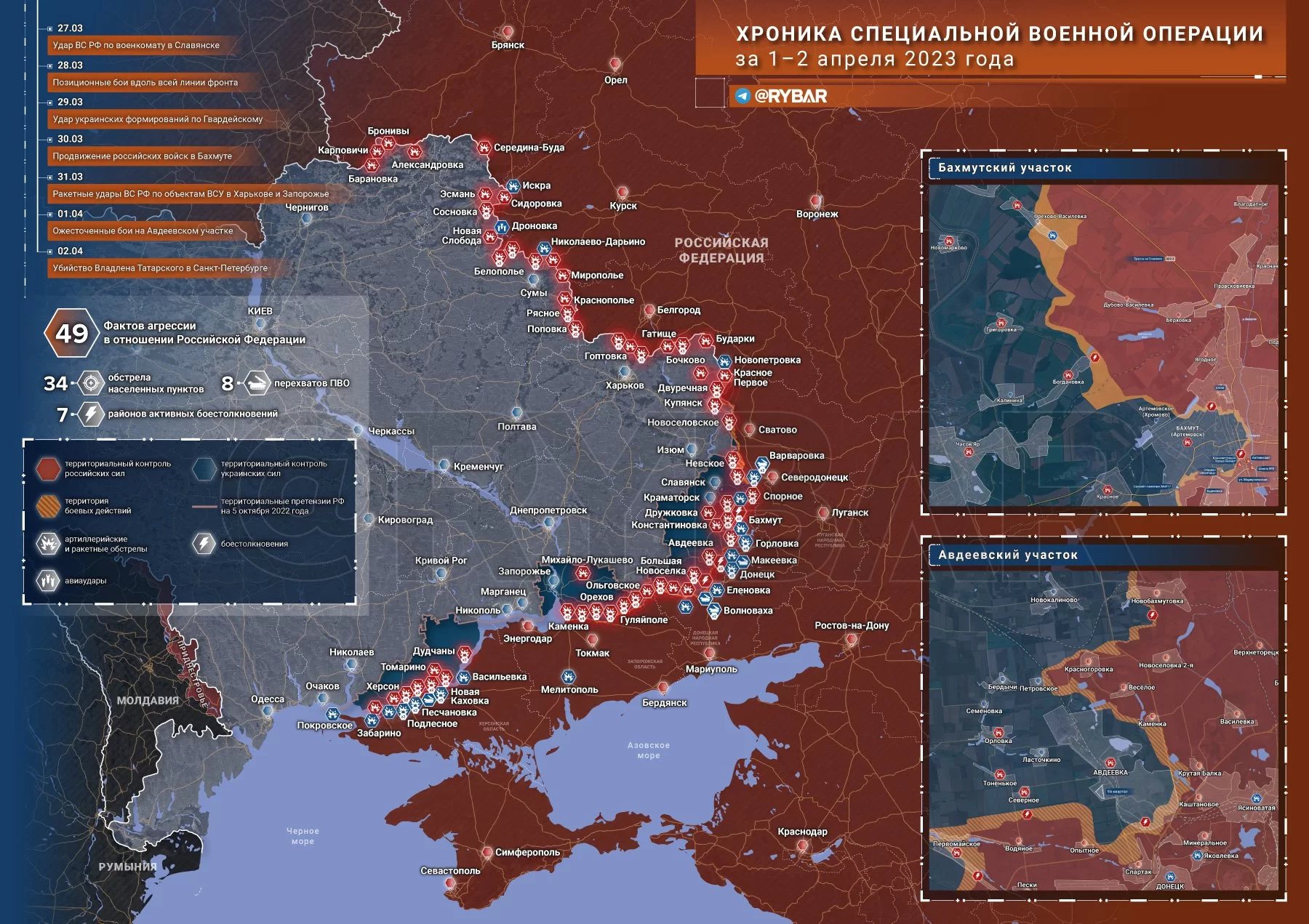Хроника специальной военной операции за 1-2 апреля