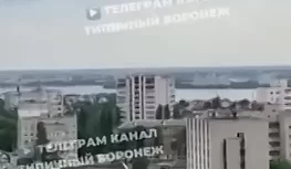 Появился момент падение беспилотника в Воронеже 06.06.2023