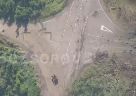 Появились новые кадры вчерашнего уничтожения украинской колоны с НАТОвской техникой на Запорожском направлении