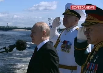 Путин поздравил экипажи кораблей-участников парада в Петербурге с Днем ВМФ 30.07.2023