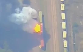 Уничтожение воинского эшелона с боеприпасами ВСУ на железнодорожной станции Межевая Днепропетровской области 17.08.2023