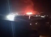 Кадры последствий ночной ракетной атаки по порту Рени в Одесской области 13.09.2023