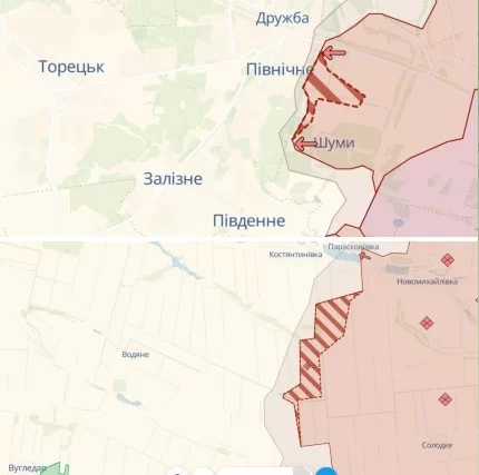 Армия России наступает, продвинувшись к Торецку и отрезает Угледар с севера