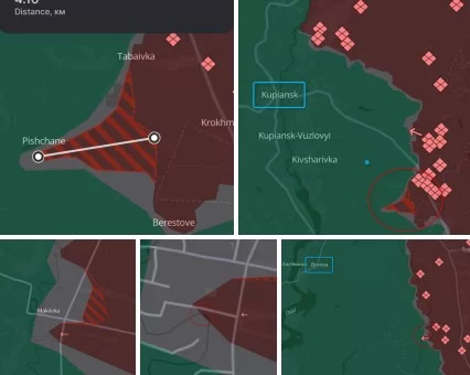 Армия России продвигается к реке Оскол на разных участках.